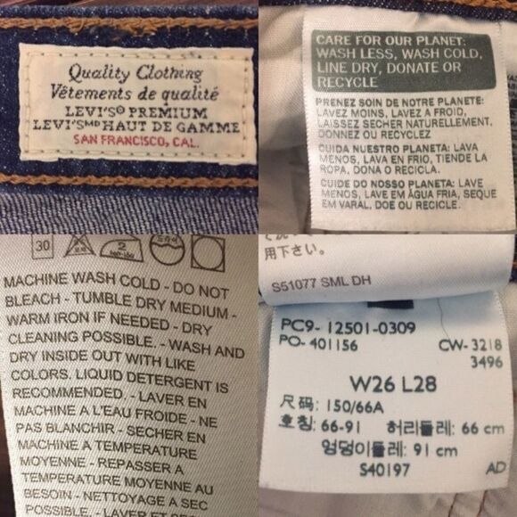 Levi’s Premium 501 High Rise Straight Denim Jeans Blue 26 - Picture 6 of 10